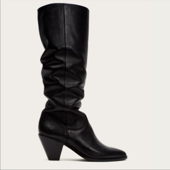 FRYE | LILA SLOUCH LEATHER PULL-ON POINTED BOOTS - Picture 2 of 16